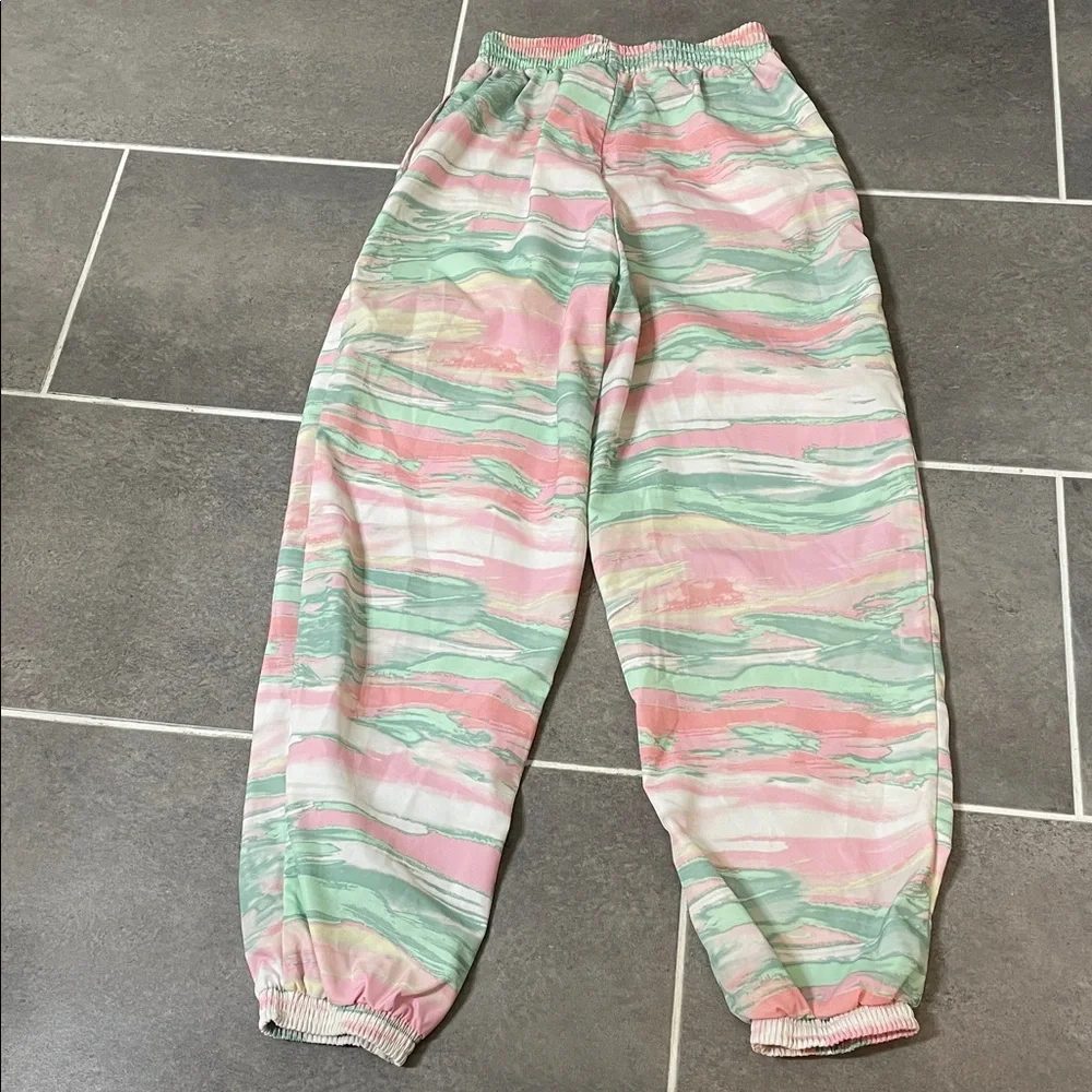 Adidas Originals R.Y.V. track pants pastel marble print size Small - Picture 4 of 12